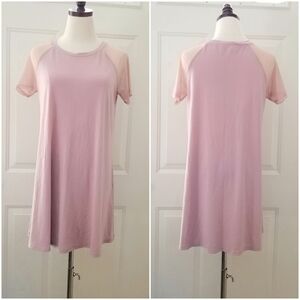 Forever 21 Pink Shortsleeve Short Sundress / slip dress,  Medium